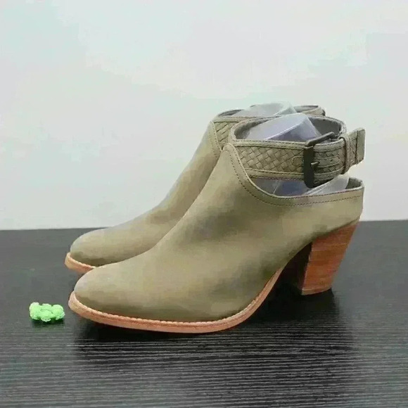Crevo Eva Women’s Olive/Grey Suede Leather Ankle Boots Size 11 - Picture 2 of 11